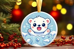 Round Christmas Ornament Sublimation|Clipart Product Image 2