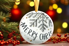Round Christmas Ornament Sublimation|Clipart Product Image 1