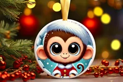 Round Christmas Ornament Sublimation|Clipart Product Image 2