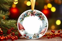 Winter Gnomes Round Ornament Sublimation PNG Product Image 3