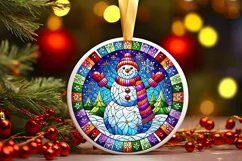 Round Christmas Ornament Sublimation|Clipart Product Image 2