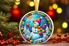 Round Christmas Ornament Sublimation|Clipart Product Image 2
