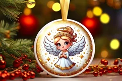 Round Christmas Ornament Sublimation|Clipart Product Image 1