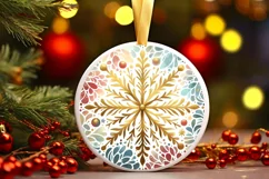 Round Christmas Ornament Sublimation|Clipart Product Image 1