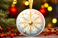 Round Christmass Ornament PNG Product Image 1