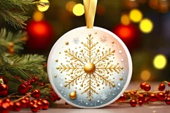 Round Christmas Ornament Sublimation|Clipart Product Image 1