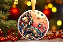 Round Christmas Ornament Sublimation|Clipart Product Image 1