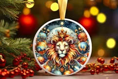 Round Christmas Ornament Sublimation|Clipart Product Image 1
