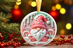 Round Christmas Ornament Sublimation|Clipart Product Image 2