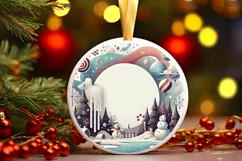 Round Christmas Ornament Sublimation|Clipart Product Image 2
