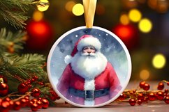 Round Santa Ornament Sublimation PNG Product Image 3