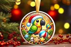 Round Christmas Ornament Sublimation|Clipart Product Image 2