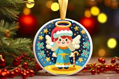 Round Christmas Ornament Sublimation|Clipart Product Image 1