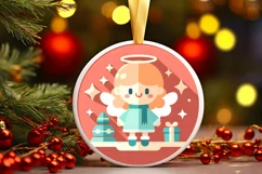 Round Christmas Ornament Sublimation|Clipart Product Image 2