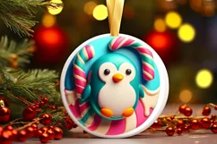 Round Christmas Ornament Sublimation|Clipart Product Image 2