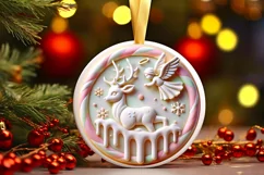 Round Christmas Ornament Sublimation|Clipart Product Image 2