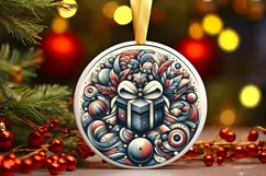 Round Christmas Ornament Sublimation|Clipart Product Image 1