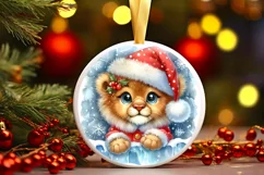Round Christmas Ornament Sublimation|Clipart Product Image 1