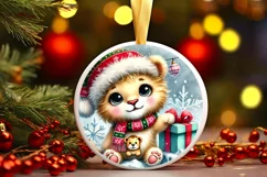 Round Christmas Ornament Sublimation|Clipart Product Image 1