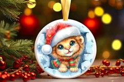 Round Christmas Ornament Sublimation|Clipart Product Image 1