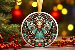 Round Christmas Ornament Sublimation|Clipart Product Image 2