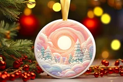 Pastell Molten Candy Winter Scene PNG Product Image 3