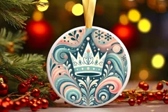 Round Christmas Ornament Sublimation|Clipart Product Image 2