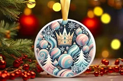 Round Christmas Ornament Sublimation|Clipart Product Image 2