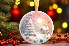 Molten Candy Christmass Scene Sublimation PNG Product Image 1