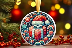 Round Christmas Ornament Sublimation|Clipart Product Image 1