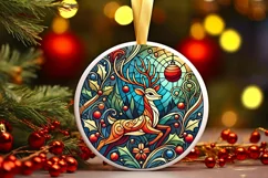 Round Christmas Ornament Sublimation|Clipart Product Image 2