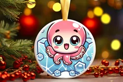 Round Christmas Ornament Sublimation|Clipart Product Image 2