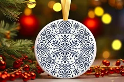 Round Christmas Ornament Sublimation|Clipart Product Image 2