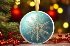 Round Christmas Ornament Sublimation|Clipart Product Image 1