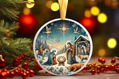 Round Christmas Ornament Sublimation|Clipart Product Image 1