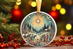 Round Christmas Ornament Sublimation|Clipart Product Image 1