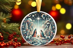 Round Christmas Ornament Sublimation|Clipart Product Image 1