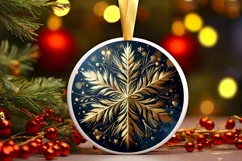 Snow Flake Christmas Round Cute Ornament Sublimation Product Image 2