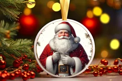 Round Christmas Ornament Sublimation|Clipart Product Image 1