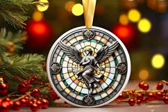 Round Christmas Ornament Sublimation|Clipart Product Image 2