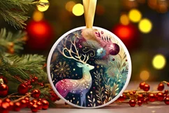 Round Christmas Ornament Sublimation|Clipart Product Image 1