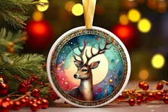 Round Christmas Ornament Sublimation|Clipart Product Image 1