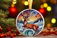 Round Christmas Ornament Sublimation|Clipart Product Image 2
