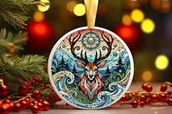 Round Christmas Ornament Sublimation|Clipart Product Image 2