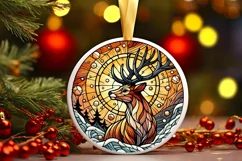 Round Christmas Ornament Sublimation|Clipart Product Image 2