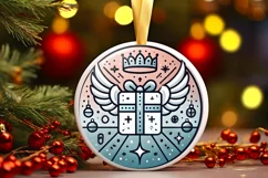Round Christmas Ornament Sublimation|Clipart Product Image 1