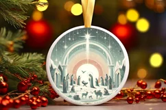 Round Christmas Ornament Sublimation|Clipart Product Image 1