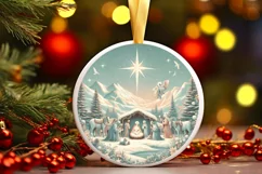 Round Christmas Ornament Sublimation|Clipart Product Image 2