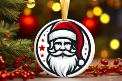 Round Christmas Ornament Sublimation|Clipart Product Image 1