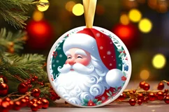 Round Christmas Ornament Sublimation|Clipart Product Image 1